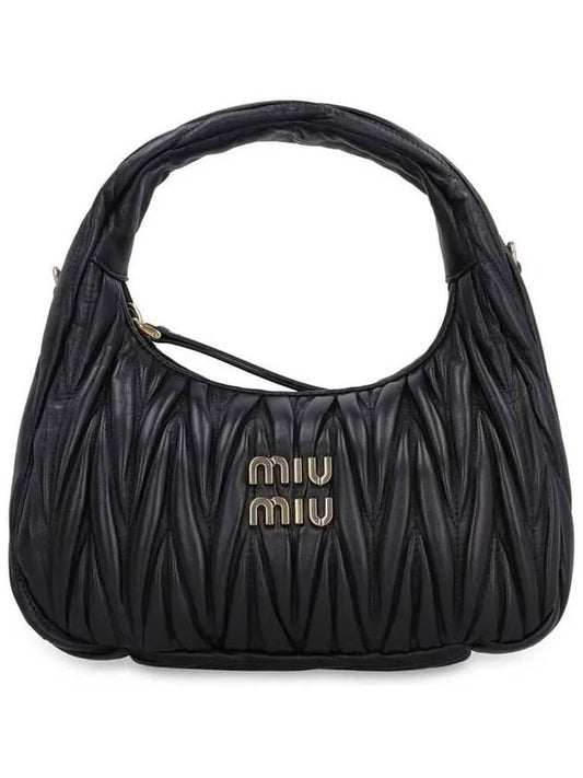 Wander Materasse Nappa Leather Mini Hobo Tote Bag Black - MIU MIU - BALAAN 2