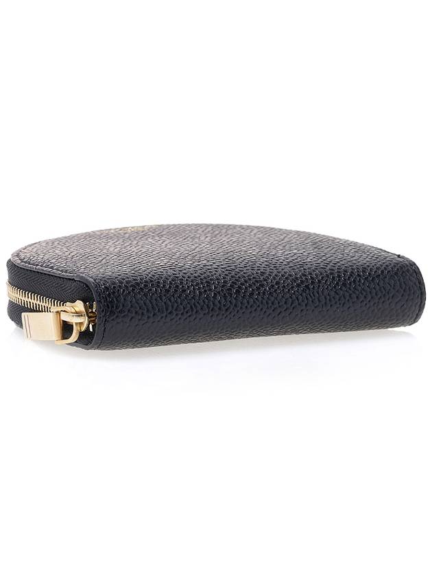 Pebble Grain Leather Coin Wallet Black - THOM BROWNE - BALAAN 6