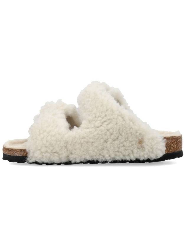 Arizona Big Buckle Shearling Slippers Teddy Eggshell - BIRKENSTOCK - BALAAN 4