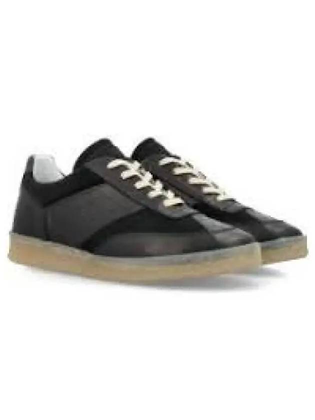 6 Court Paneled Lace-Up Low-Top Sneakers black - MAISON MARGIELA - BALAAN 2