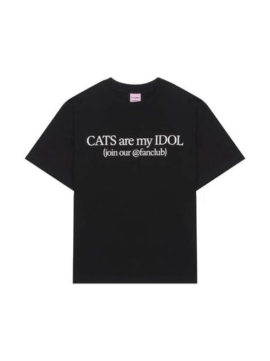 Cats Are My Idol Short Sleeve T-Shirt Black - ITZAVIBE - BALAAN 1