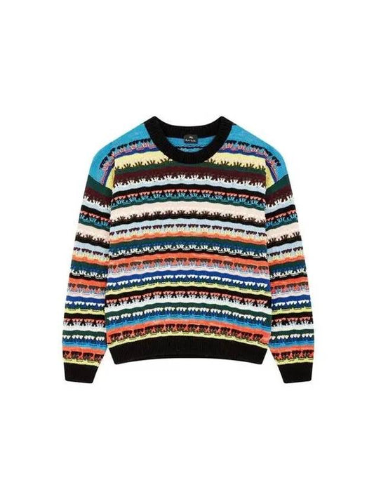 8th Anniversary Last 15 Double Coupon 9 7 8 PS Women s Flower Striped Sweater Black - PAUL SMITH - BALAAN 1