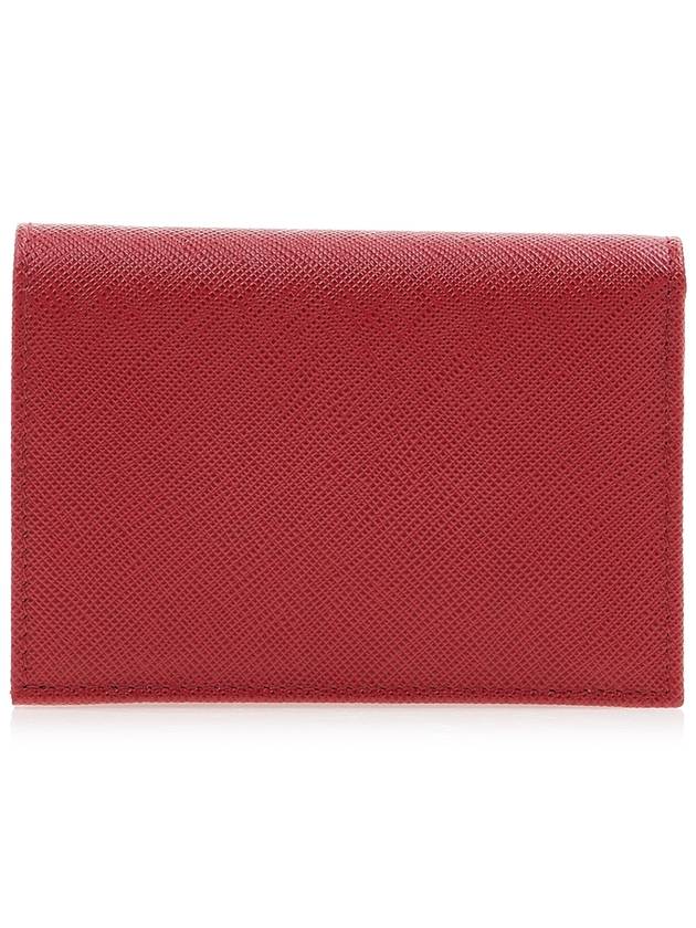 Small Saffiano Leather Half Wallet Red - PRADA - BALAAN 4