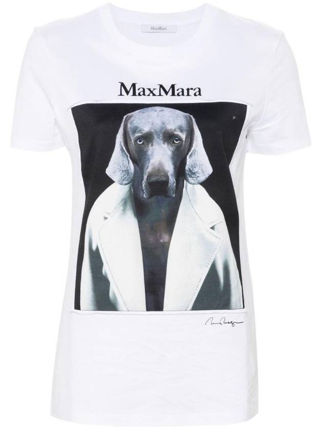 Cypria Print Cotton Short Sleeve T-Shirt White - MAX MARA - BALAAN 1