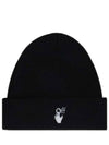 Hand Off Logo Wool Beanie Black - OFF WHITE - BALAAN 2