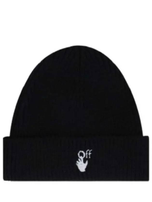 Hand Off Logo Wool Beanie Black - OFF WHITE - BALAAN 2