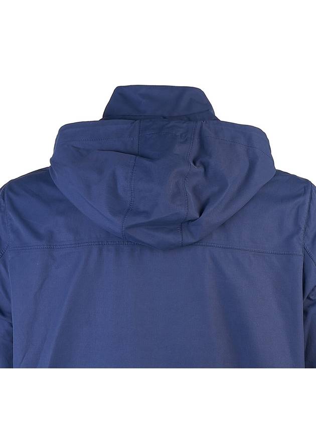 Men's Cotton Nylon Hooded Jacket Blue - BRUNELLO CUCINELLI - BALAAN 7