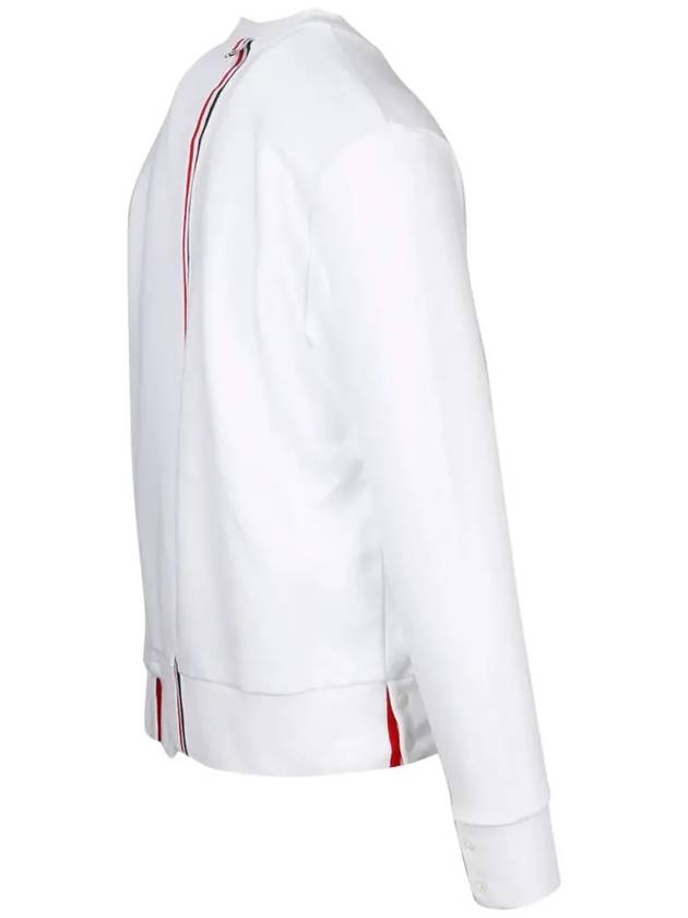 Center Back Stripe Crewneck Sweatshirt White - THOM BROWNE - BALAAN 4