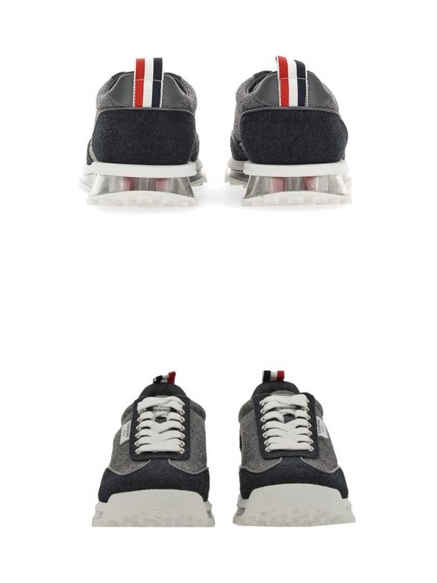 Flannel Clear Sole Low Top Sneakers Grey - THOM BROWNE - BALAAN 6