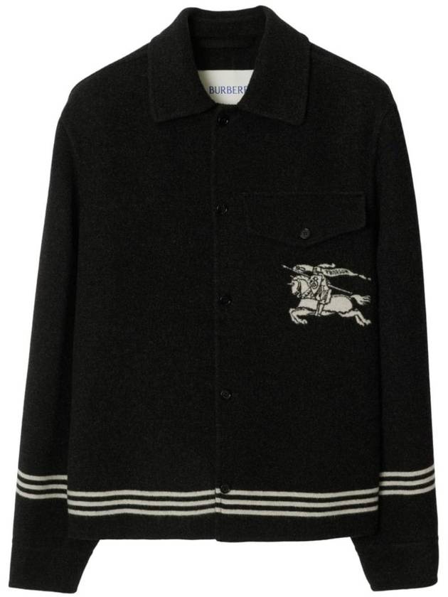 EKD Woven Overshirt Wool Jacket Black - BURBERRY - BALAAN 1