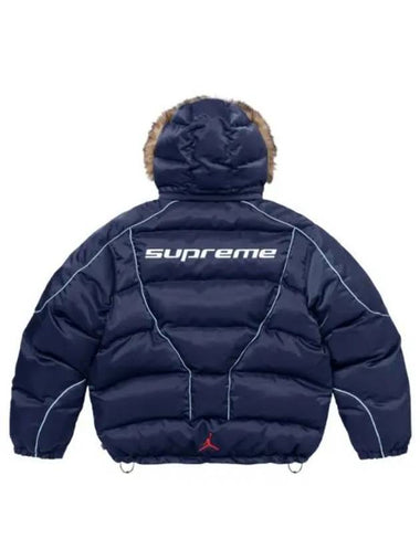 x Jordan Puffer Jacket Navy Supreme - SUPREME - BALAAN 1