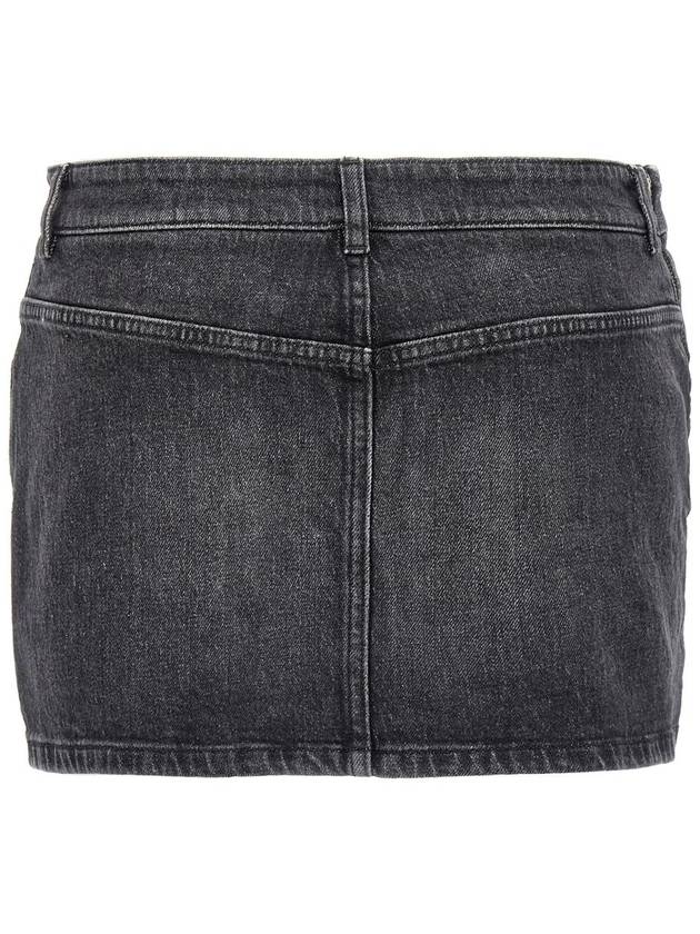 De-Ron-S2 Cut-Out Denim H-Line Skirt Black - DIESEL - BALAAN 3