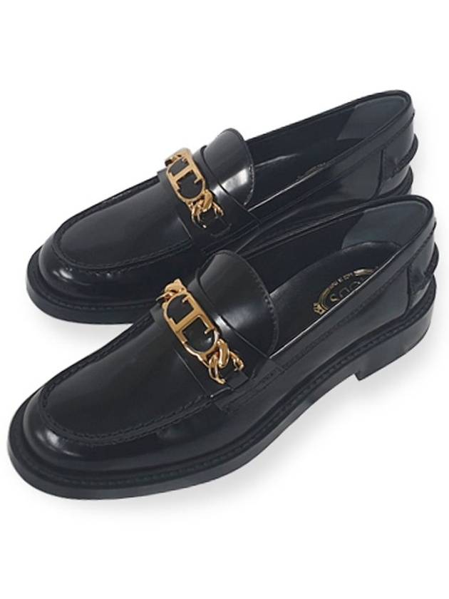 Horsebit Chain Leather Loafer Black - TOD'S - BALAAN 2