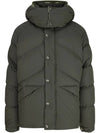 1A00132 53859 829 LAVAINE Logo Patch Down Hooded Padding Dark Khaki Men’s Jacket TJ - MONCLER - BALAAN 1