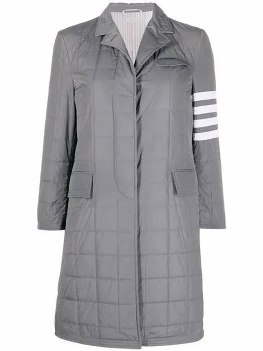 4 Bar Quilted Down Single Coat Grey - THOM BROWNE - BALAAN 2