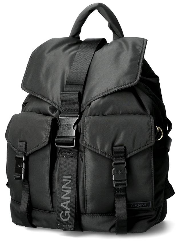 Recycle Tech Backpack Black - GANNI - BALAAN 2