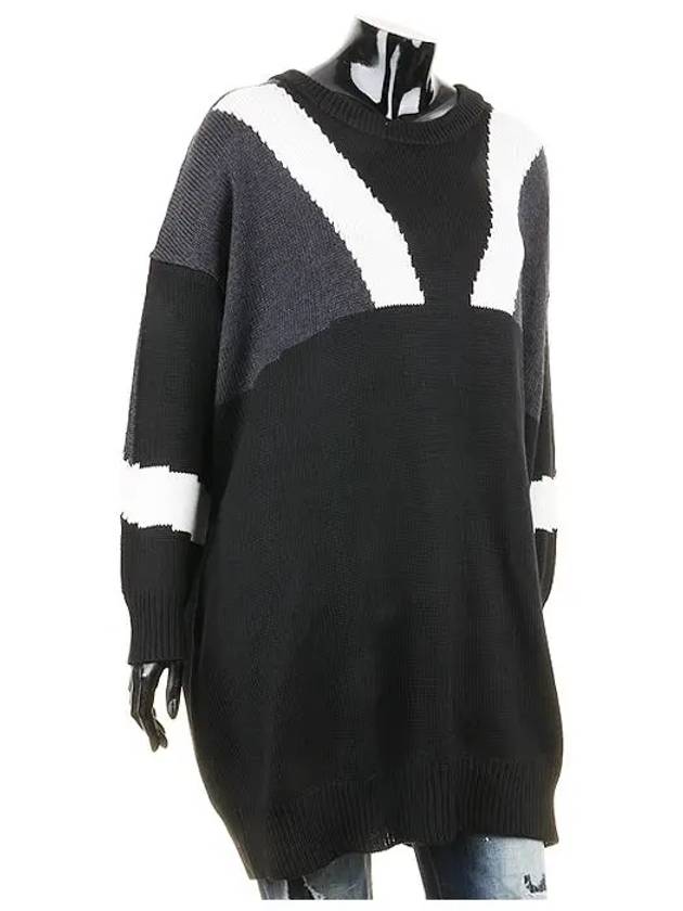 Women's Maxi Wool Sweater Black NMA377V B624C - NEIL BARRETT - BALAAN 3