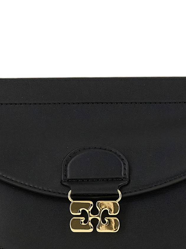 'Apo-G' Black Crossbody Bag With Logo Plaque On The Front And Adjustable Shoulder Strap In Leather Woman - GANNI - BALAAN 3