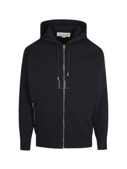 Logo Tab Zip-Up Hoodie Black - ALEXANDER MCQUEEN - BALAAN 2