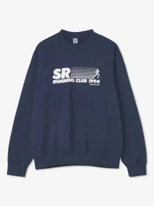 SR Running Crew Neck Sweatshirt Navy - SPORTY & RICH - BALAAN 2