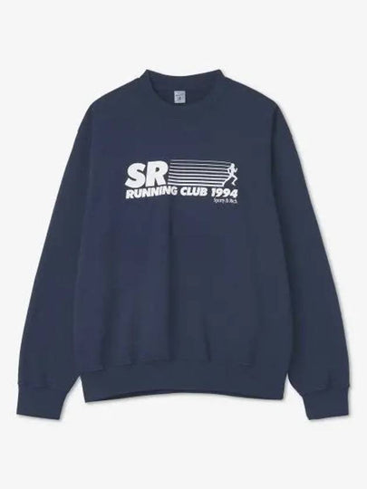 SR Running Crew Neck Sweatshirt Navy - SPORTY & RICH - BALAAN 2