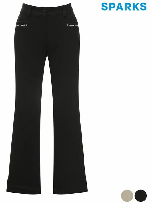 Women s hem side slits bootcut long pants SO3LPA003 - SPARKS - BALAAN 2