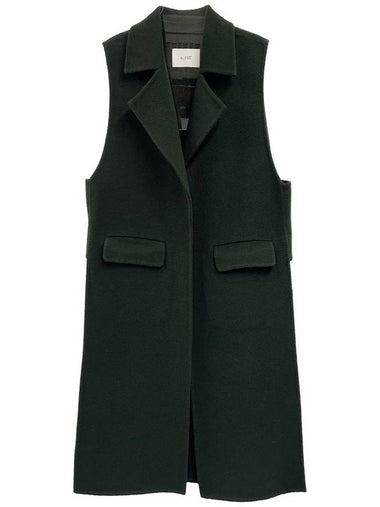 Handmade side slit wool vest_GREEN - ARIFF - BALAAN 1