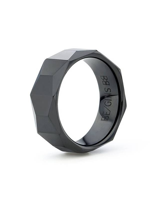 Unisex black cut ceramic ring - BE/GINS - BALAAN 1