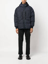 Garment Dyed Crinkle Reps Recycled Nylon Hoodie Padding Navy - STONE ISLAND - BALAAN 3