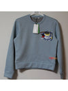 L size sky blue mini tiger embroidery brushed lining neoprene sweatshirt - KENZO - BALAAN 6