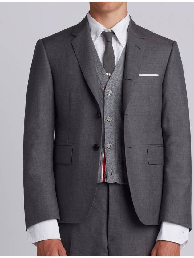 Men's Signature Classic Wool Suit Medium Grey - THOM BROWNE - BALAAN 4