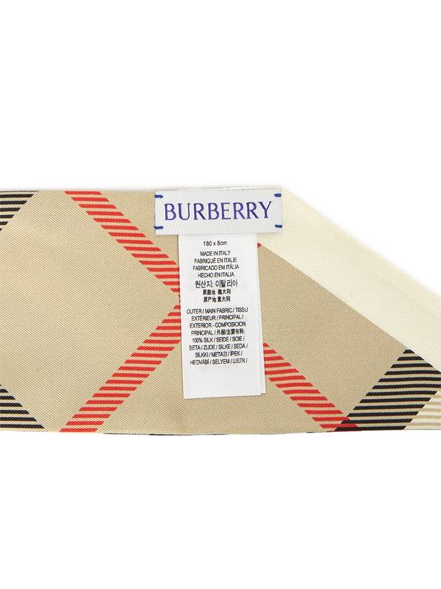 Skinny Check Silk Scarf Archive Beige - BURBERRY - BALAAN 6