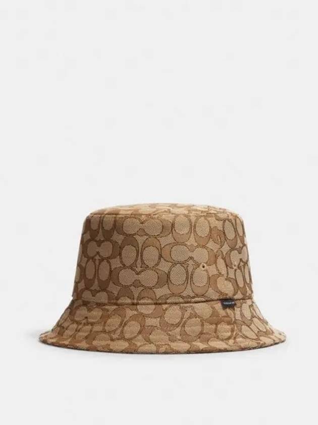 Signature Jacquard Bucket Hat Khaki - COACH - BALAAN 1