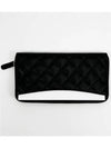 Classic Caviar Silver Zipper Long Wallet Black - CHANEL - BALAAN 4