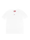 T Leg D Regular Fit Cotton Short Sleeve T-Shirt White - DIESEL - BALAAN 2