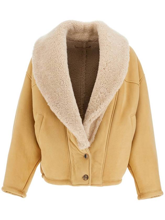 Wide shearling shawl collar sheepskin jacket brown - GOLDEN GOOSE - BALAAN 2