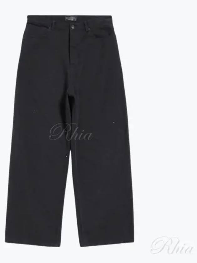 Logo Patch Loose Fit Baggy Jeans Black - BALENCIAGA - BALAAN 2