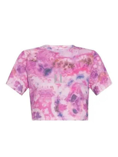 Zela Tie Dye Print Cropped Short Sleeve T-Shirt Pink - ISABEL MARANT - BALAAN 2