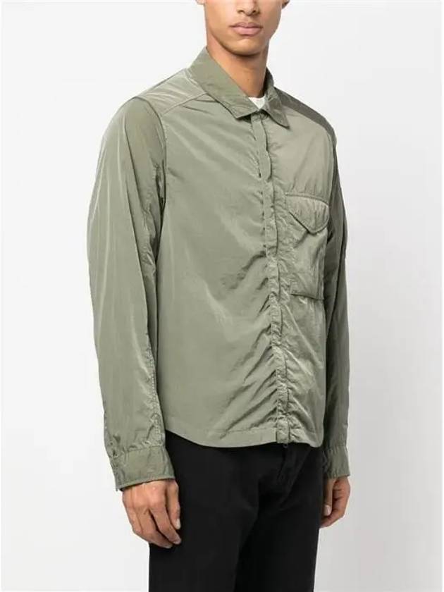 Men's Chrome R Over Shirt Zip Up Jacket Green - CP COMPANY - BALAAN 4