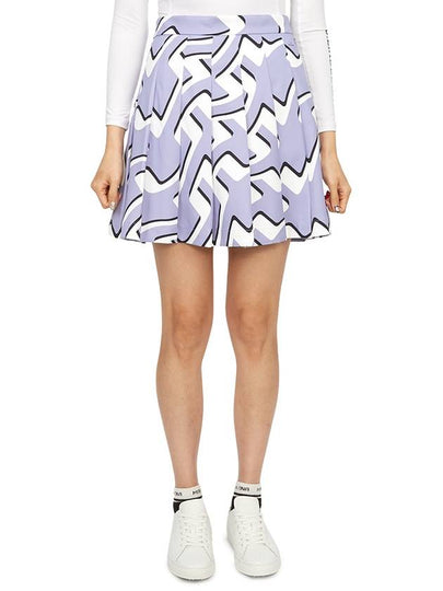 Women's Adina Print Pleat Skirt Purple - J.LINDEBERG - BALAAN 2