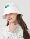 Windproof nylon bucket hat WHITE - MONBIRDIE GOLF - BALAAN 5