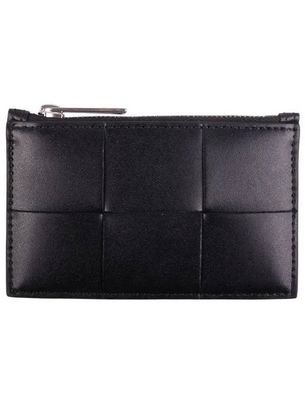 Maxi Intrecciato Zipper Coin Purse Black - BOTTEGA VENETA - BALAAN 2