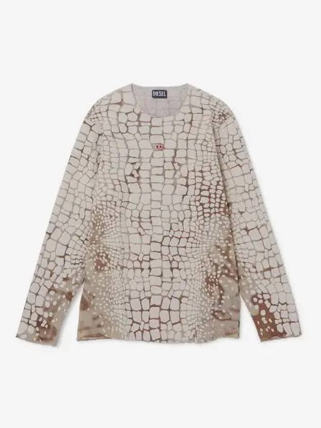 Embossed Crocodile Effect Sweatshirt Brown - DIESEL - BALAAN 2