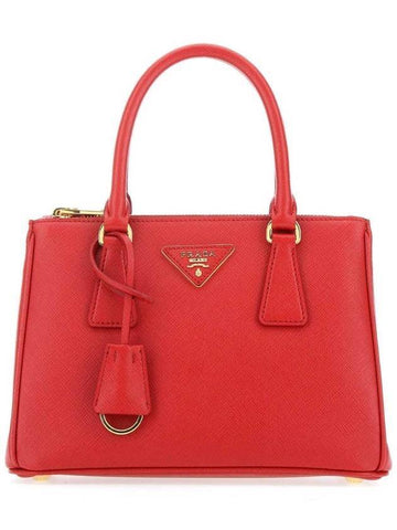 Galleria Saffiano Leather Small Tote Bag Fiery Red - PRADA - BALAAN 1