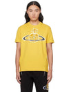 Women's Print Logo Short Sleeve T-Shirt Yellow - VIVIENNE WESTWOOD - BALAAN 3