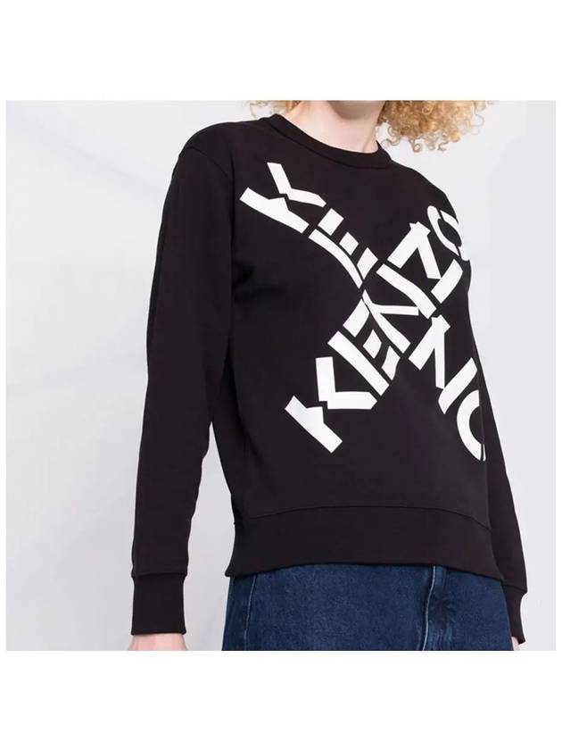 Cross Women's Black Brushed Sweatshirt 2SW830 E178 - KENZO - BALAAN 2