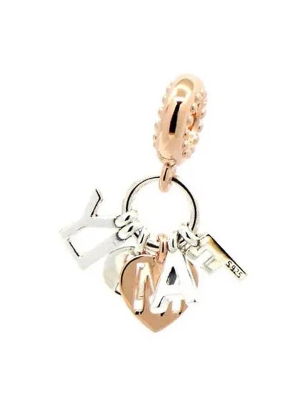 Family Letter Dangle Bracelet Charm Silver Rose Gold - PANDORA - BALAAN 3