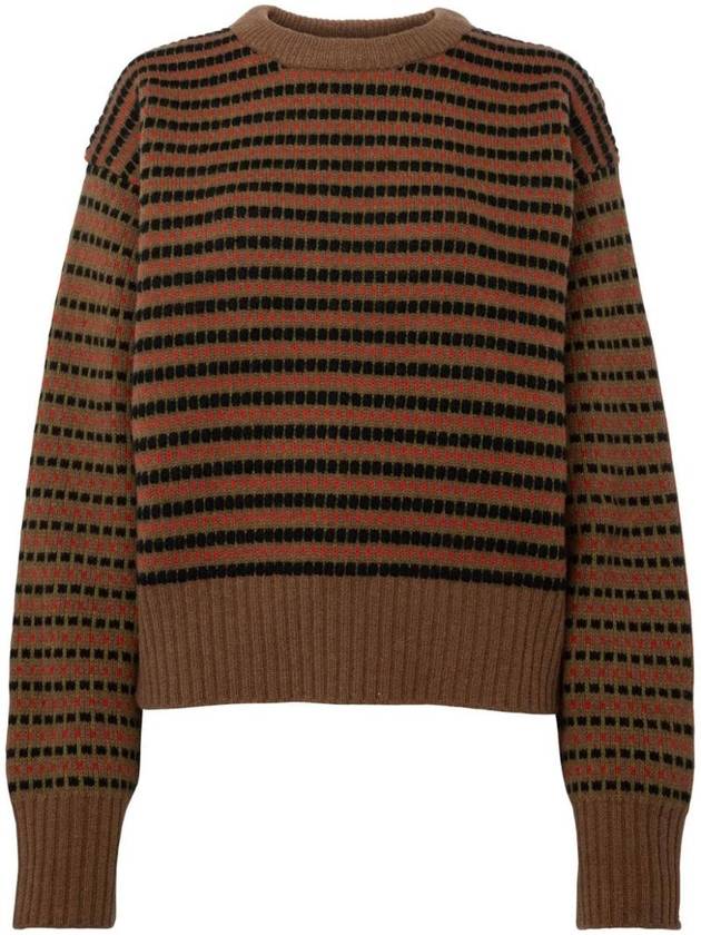 Striped Jacquard Wool Knit Top Brown - JW ANDERSON - BALAAN 1