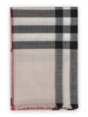 Giant Check Wool Silk Blend Scarf Beige - BURBERRY - BALAAN 3