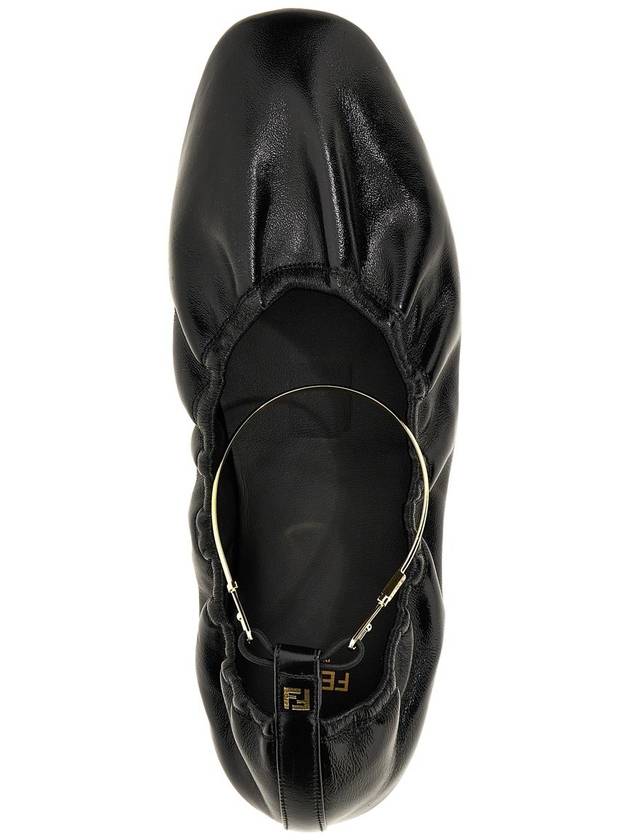 Filo Leather Ballerina Flat Black - FENDI - BALAAN 5